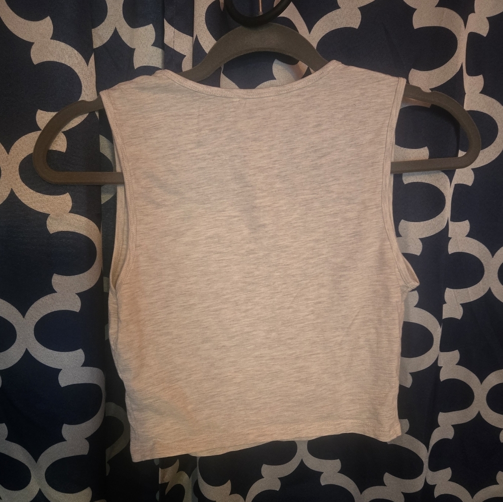 Ardene Gray Sleeveless "Mixed Feelings" Crop Top Size Small - Picture 4 of 4